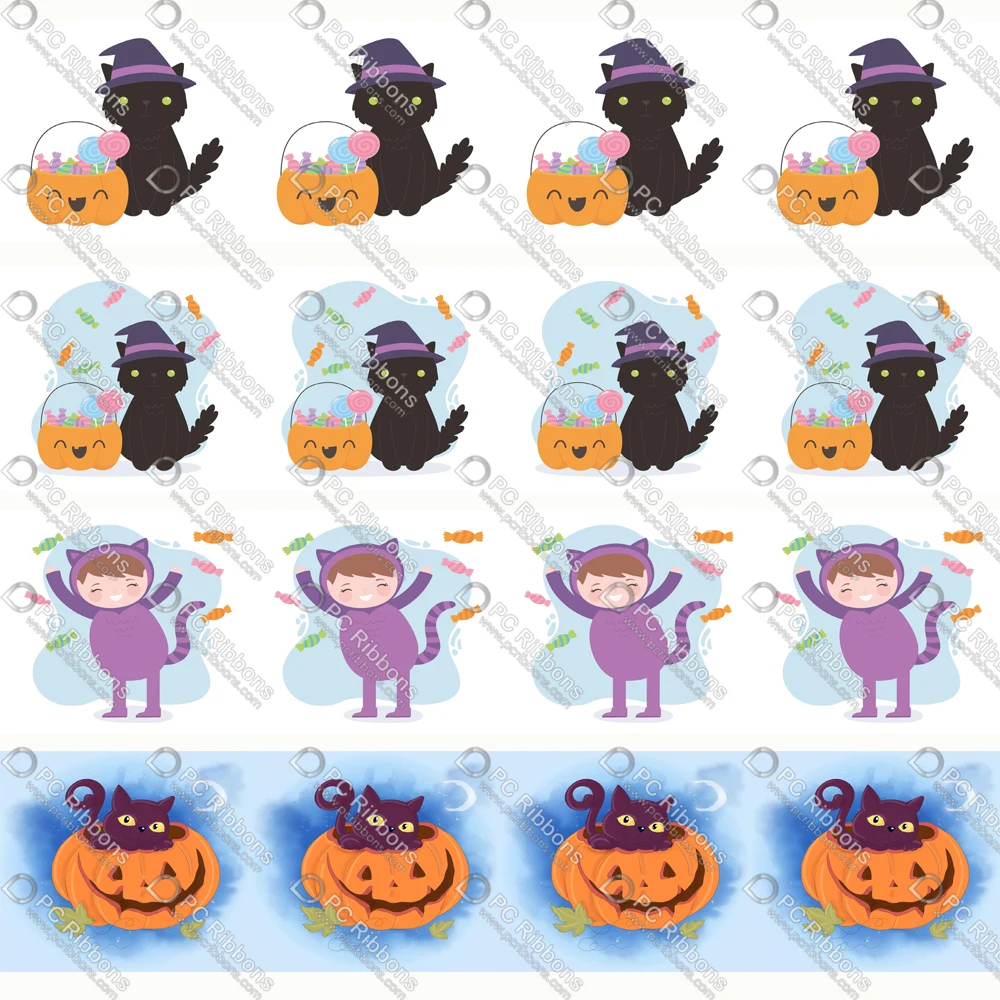 

Лента Полиэстеровая корсажная с принтом мультяшного кота, 16-75 мм, 50 ярдов