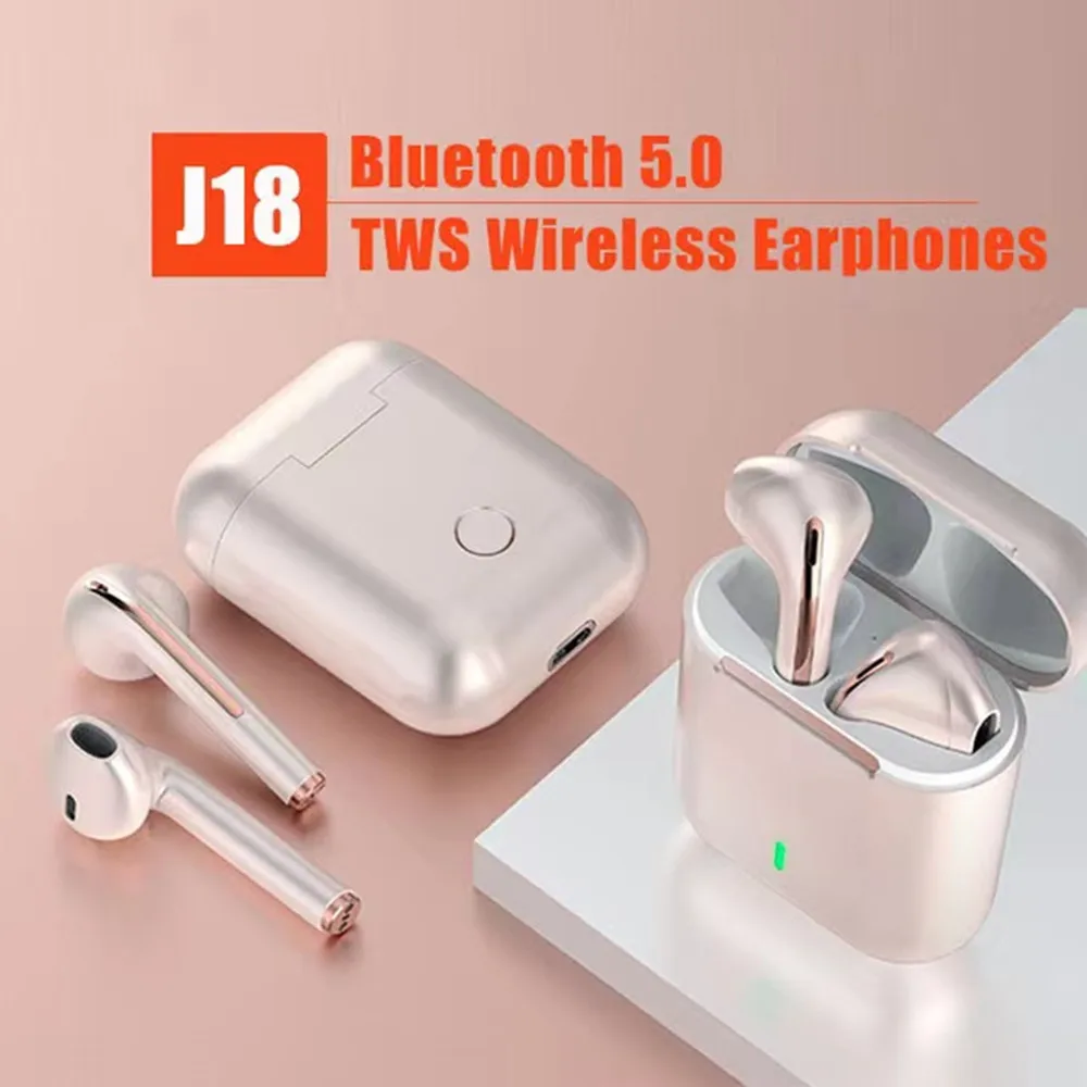 j18 tws true wireless bluetooth headphones with microphone earphones gaming headset sport earbuds for android ios smartphones free global shipping