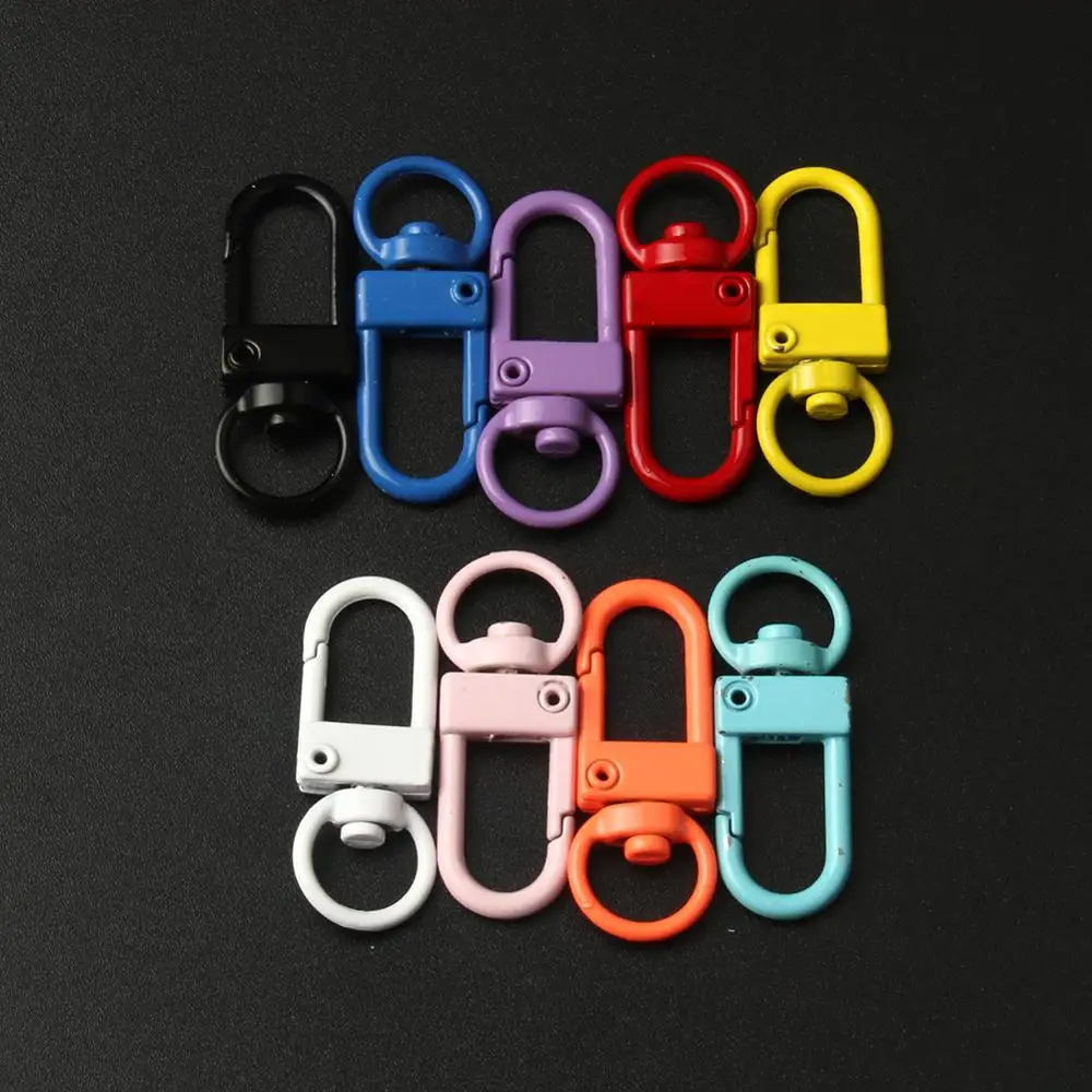 

33x13mm Mulricolor Alloy Key Rings Lobster Clasp Hooks for Handmade DIY Mask Jewelry Making Findings Suppliers 10pcs