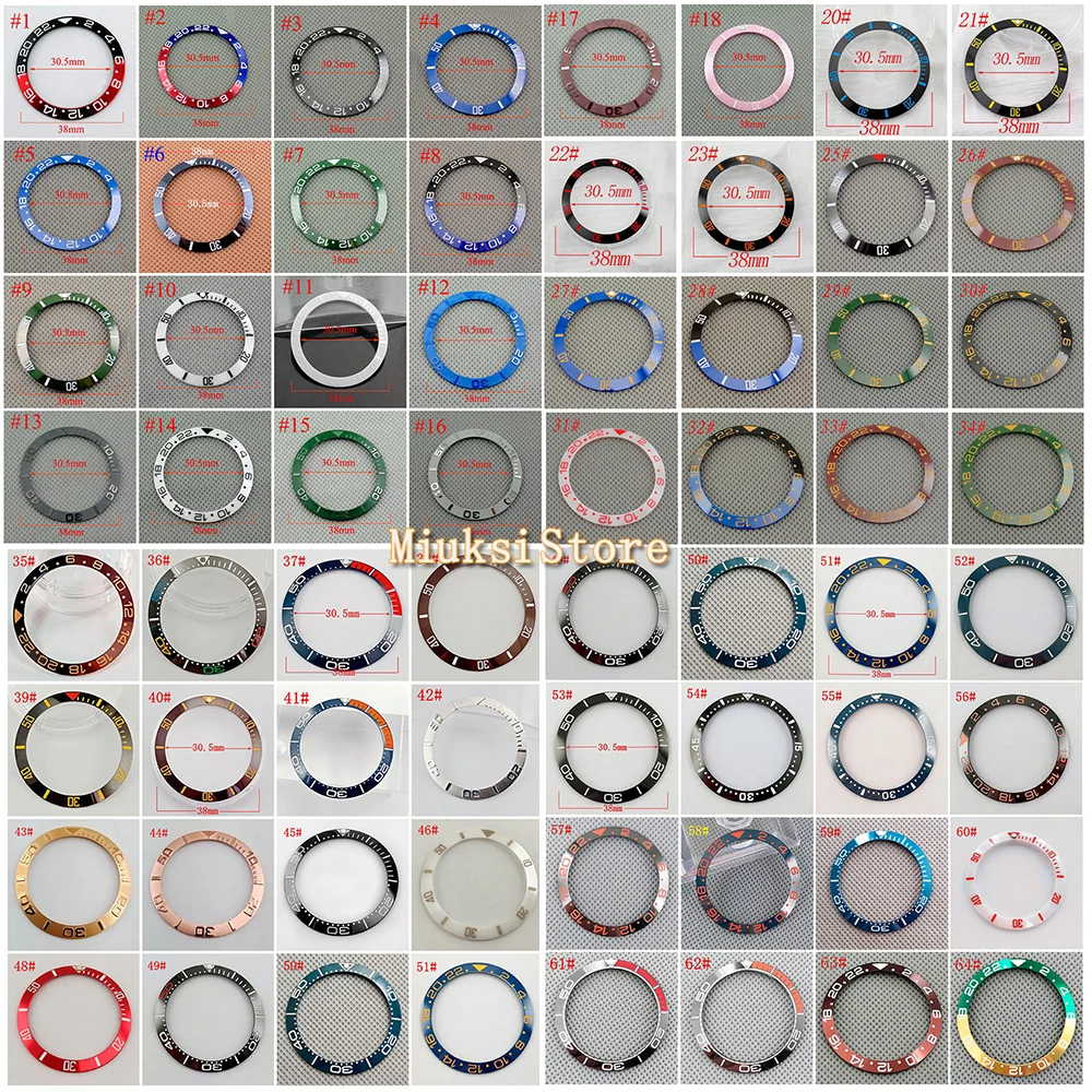 

38mm black blue white green Ceramic/Titanium Bezel insert for 40mm case Watch accessories bezel