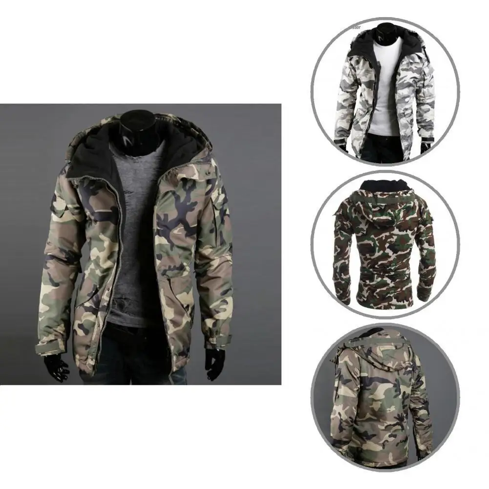 

Men Coat Casual Coldproof Thicken Jacket All Match Pockets Men Jacket