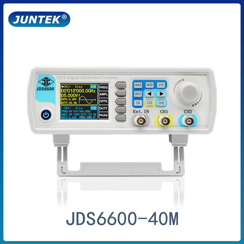 JUNTEK JDS6600 40M 40MHz DDS генератор сигналов с цифровым управлением Двухканальный