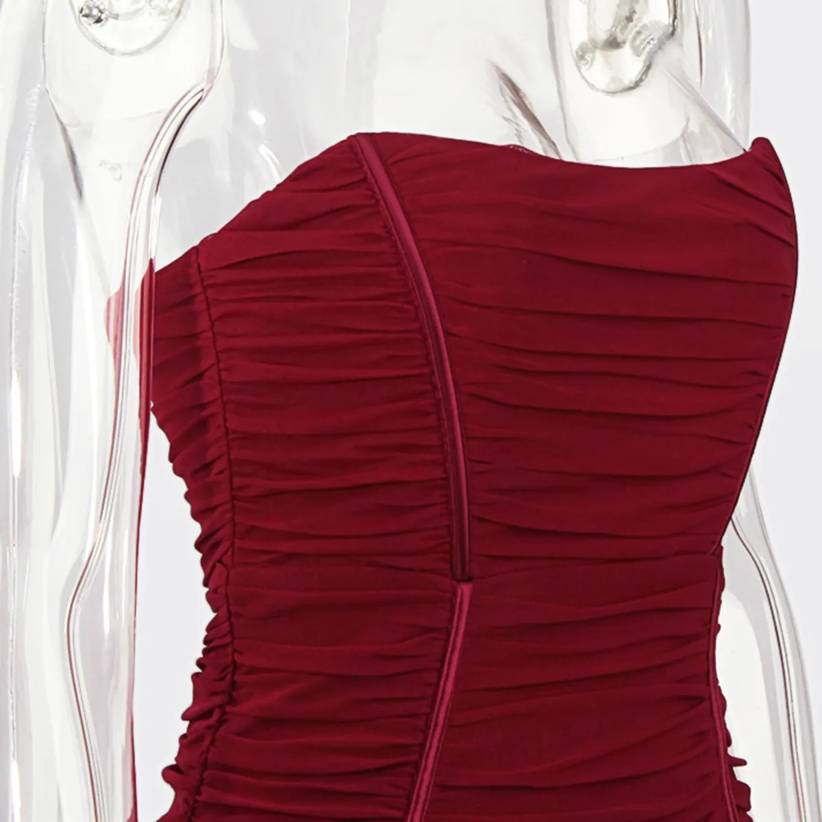 

BacklakeGirls Women Dress Summer 2021 Sexy Spaghetti Straps Backless Pleated Ruched Mech Dress Solid Backless Bodycon Dress