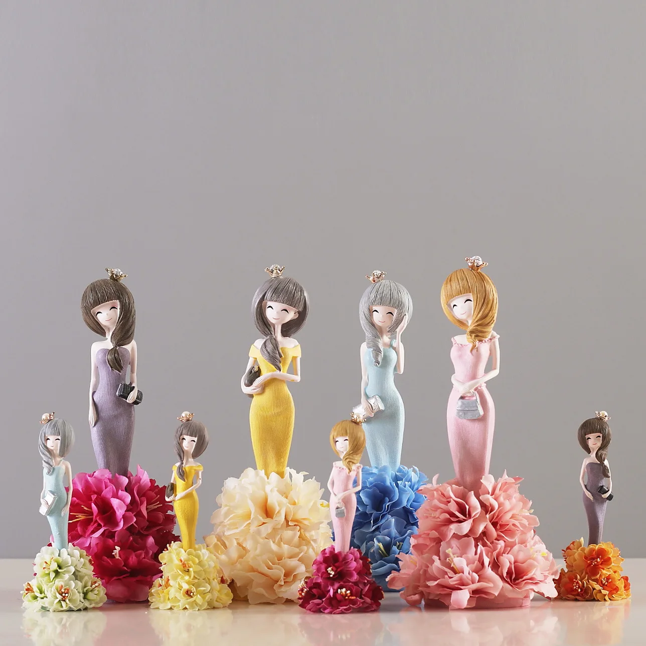 Dress Girls Mediterranean Princess Ornaments Home Desk Bookshelf Decoration Gifts Figurines Resin Crafts | Дом и сад