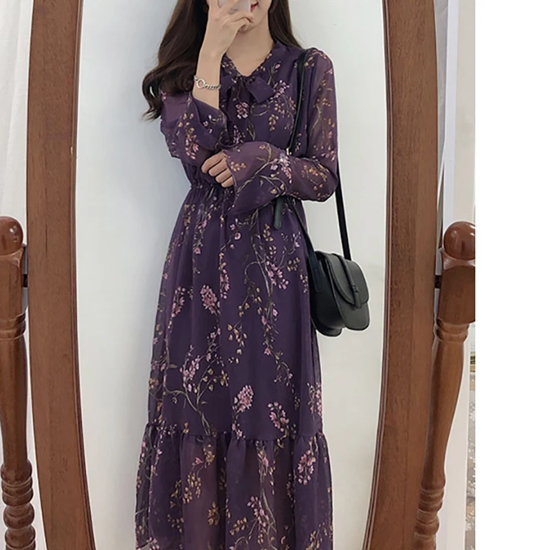 Женское винтажное платье макси праздничное милое в японском и корейском стиле с