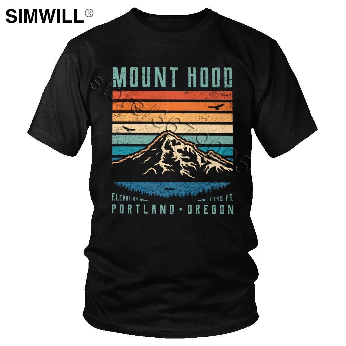 

Male Vintage Mountain Oregon's Mount Hood T Shirt 80S National Forest Tee Short Sleeves Cotton Graphic T-Shirt Streetwear Tshirt