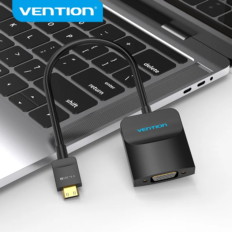 Адаптер Vention Micro HDMI в VGA 1080P Mini штекер Женский конвертер с аудиокабелем питания для
