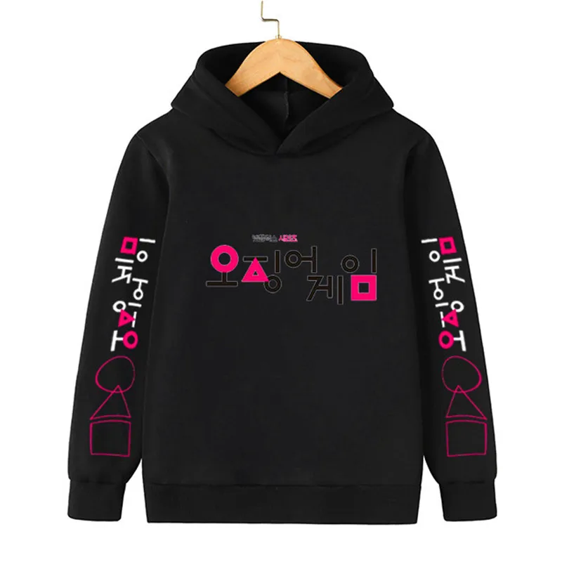 

Boys Squid Game Hoodies Coat Spring Autumn Outerwear Kids Squid Game Hooded Sweatshirt Clothes Children Long Sleeve Pullover Top