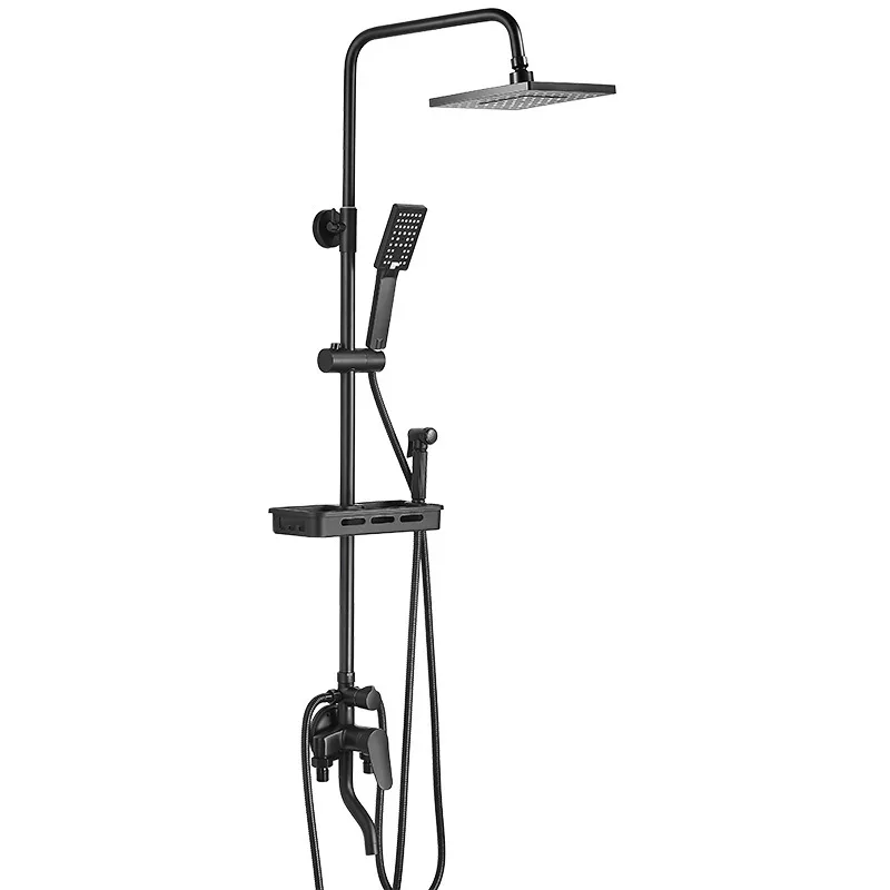 Душевой набор из латуни для ванной комнаты с Черной головкой смеситель ванны
