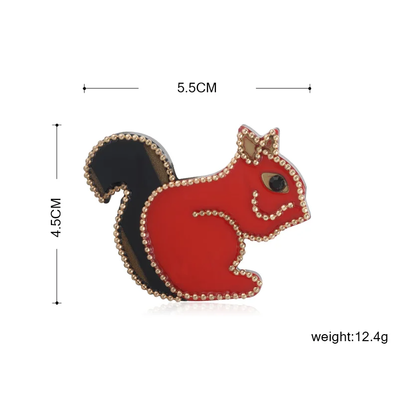 Брошь из акрилового сплава с бусинами и изящной белкой|Броши| |