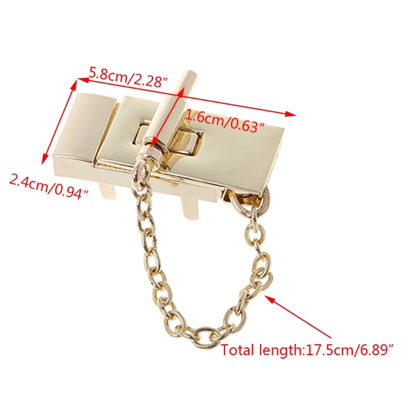 

Rectangle Handbag Twist Lock DIY Craft Case Clasp Metal Buckle Switch Button