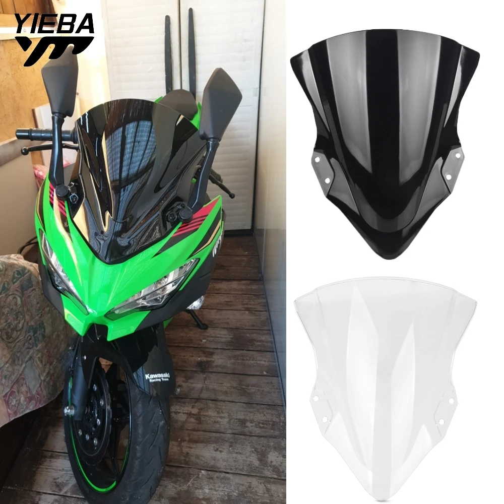 

Пластиковый ветровой экран для мотоцикла из поликарбоната для Kawasaki Ninja 400 2018 2019 2020, перегородка ветрового стекла, ветрозащитные отражатели ...