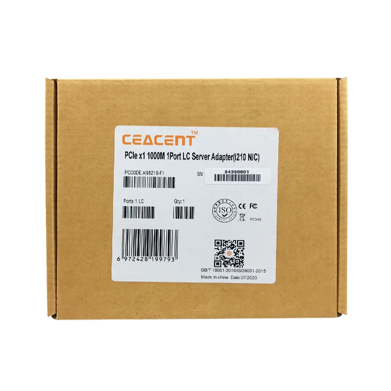 Ceacent AN8210-F1 with intel I210 Chip 10/100/1000M SFP Single Port PCIe2.0 X1 Network Adatper | Компьютеры и офис