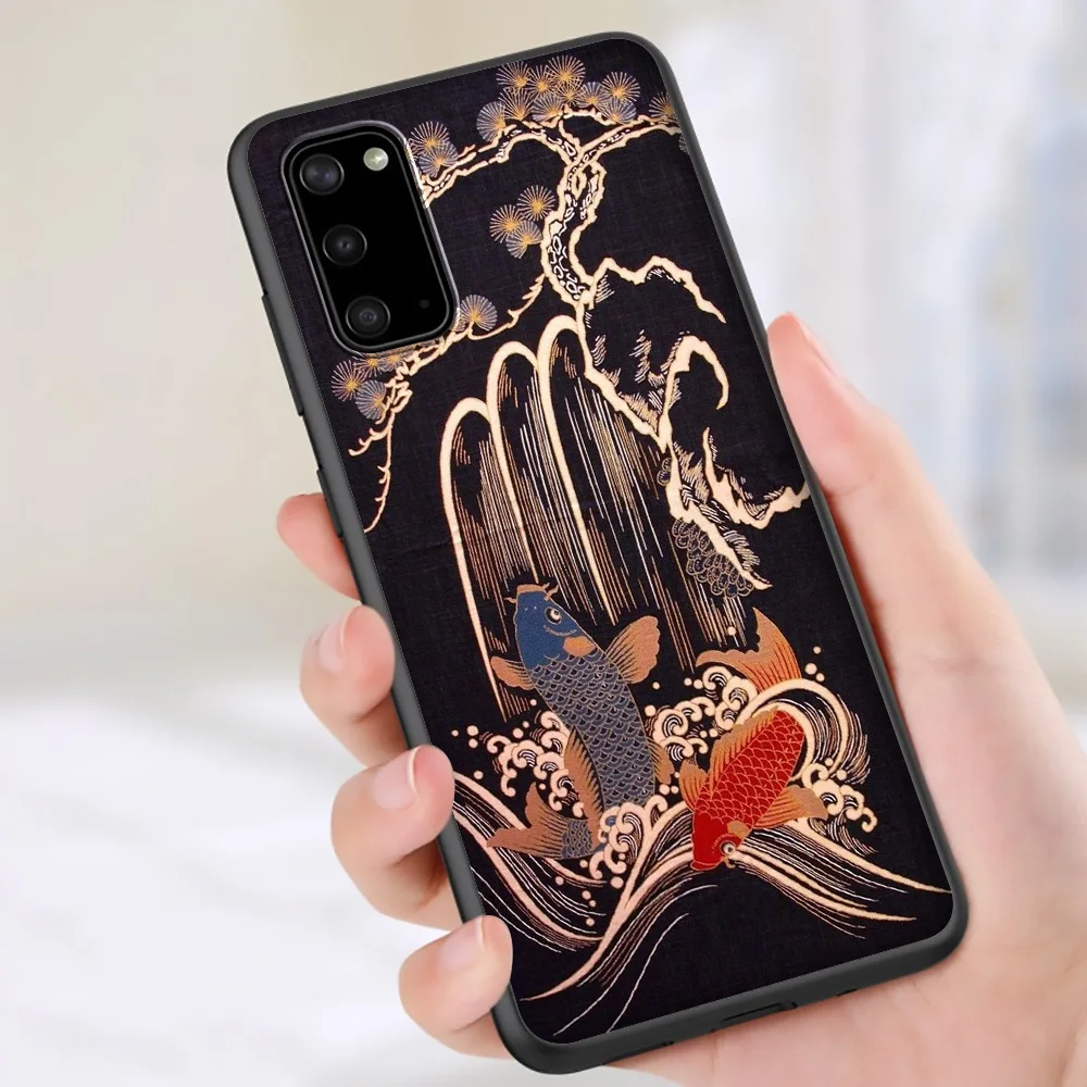 Мягкий чехол Lavaza из ТПУ с японской рыбкой удачи для Samsung Note A3 A5 A6 A7 A8 A9 8 9 J6 A10s A20s A30s