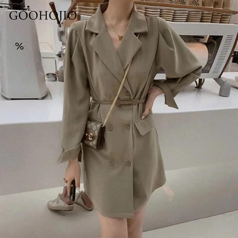 

GOOHOJIO 2021 New Spring and Autumn Suit Sense of Luxury Dress Women Temperament Dress for Women Fashionable Women V-neck Dress