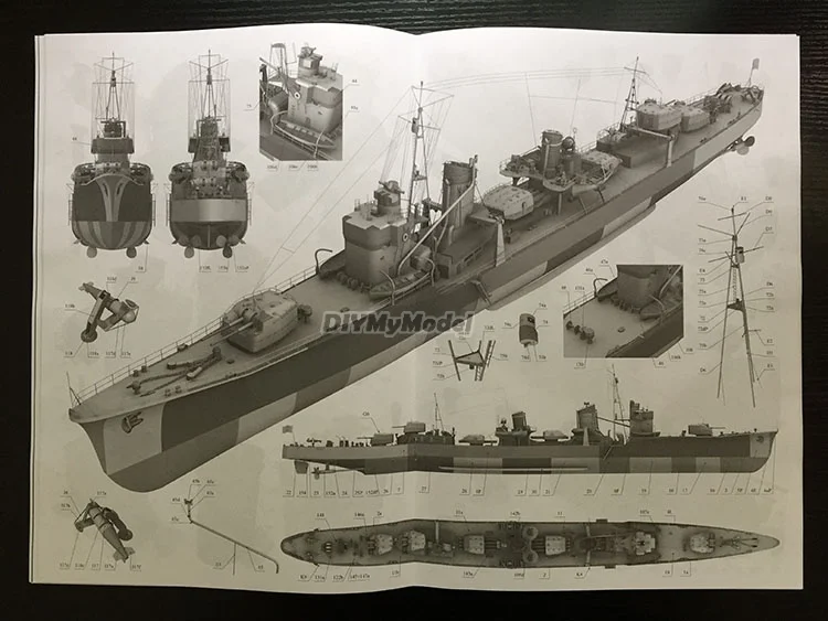 DIYMyModeI IJN amatsukaze1:200, BRICOLAJE, manualidades, Kit de modelos de papel, rompecabezas de juguete hechos a mano, regalo, utillaje de pel&iacute;cula-4
