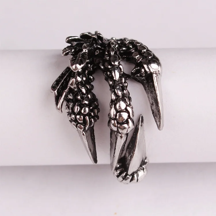 Оригинальное кольцо Лапа дракона в стиле ретро мужское Открытое виде Орлиной