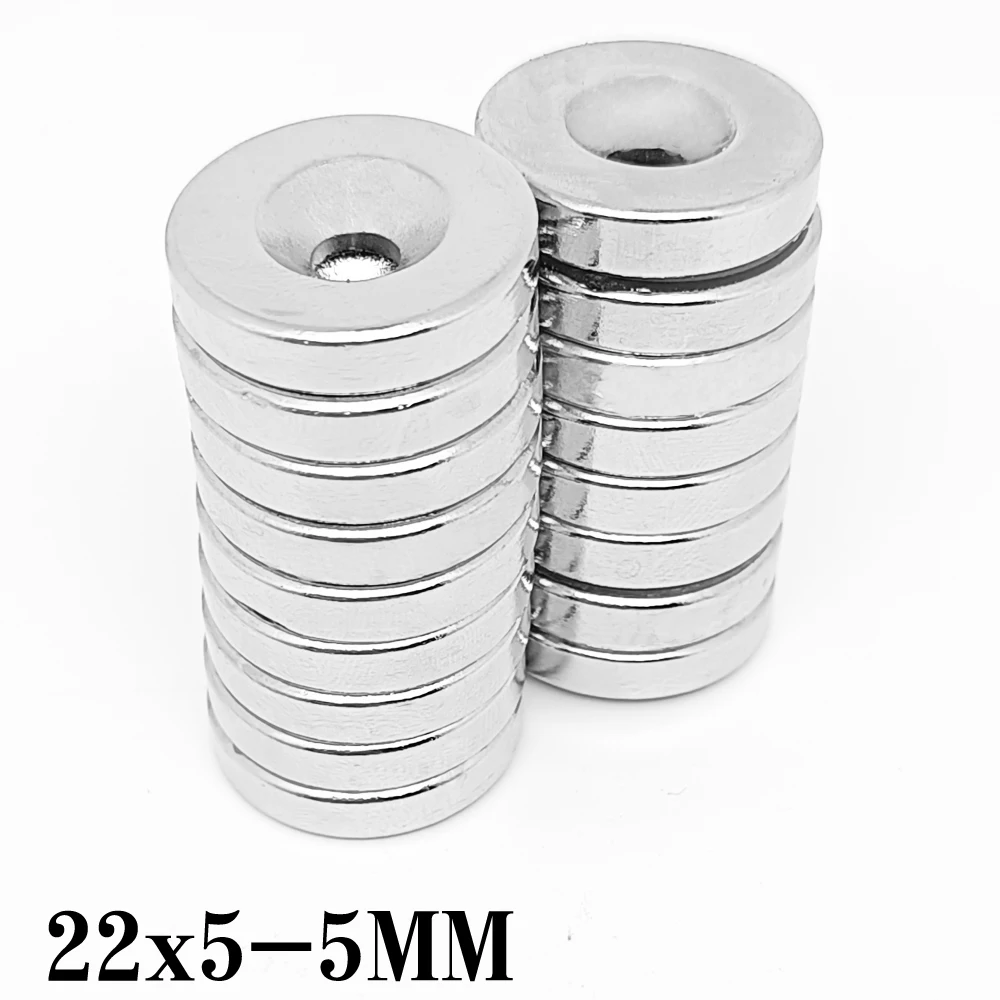 

2/5/10/15/20/30 шт. 22x5-5 мм круглые мощные магнитные магниты 22x5 отверстия 5 мм Постоянный Неодимовый магнитный диск 22x5 22x5