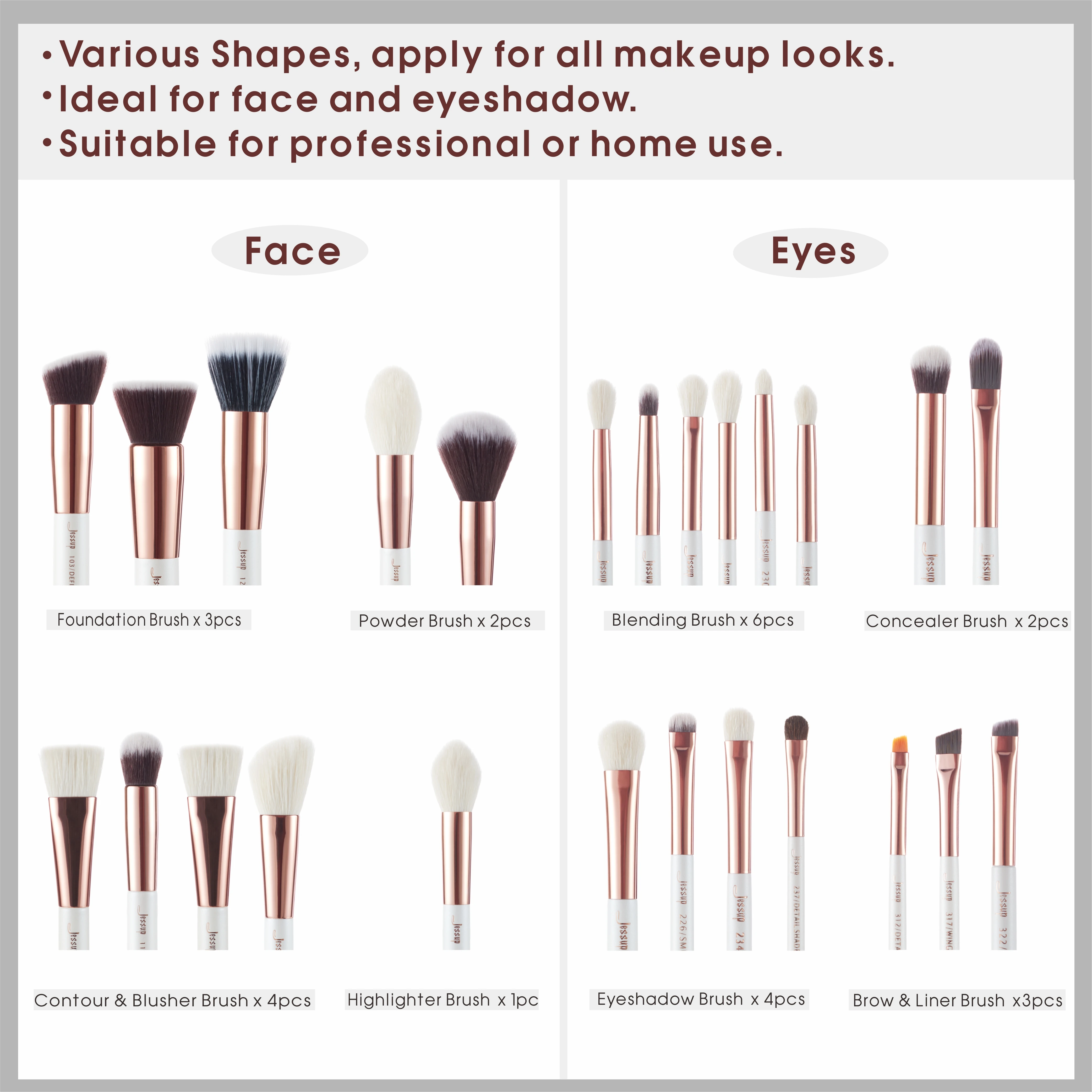 Jessup beauty 25 шт. набор кистей для макияжа дропшиппинг pincel maquiagem тени для век основа для макияжа Definer Карандаш кисти Косметика T215