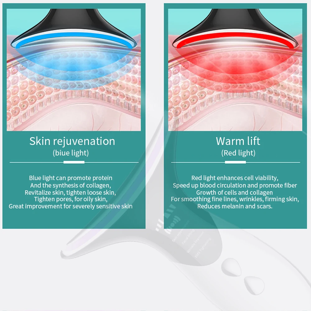 

USB Neck Beauty Device Vibration Massage Lifting Tightening Neck Facial EMS Hot and Cold Physiotherapy Wrinkle Rejuvenation