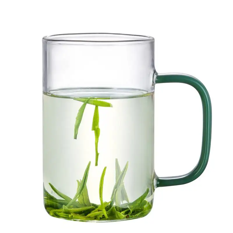 350 мл офис стеклянный стакан для воды бытовой цветная стеклянная ручка чашки