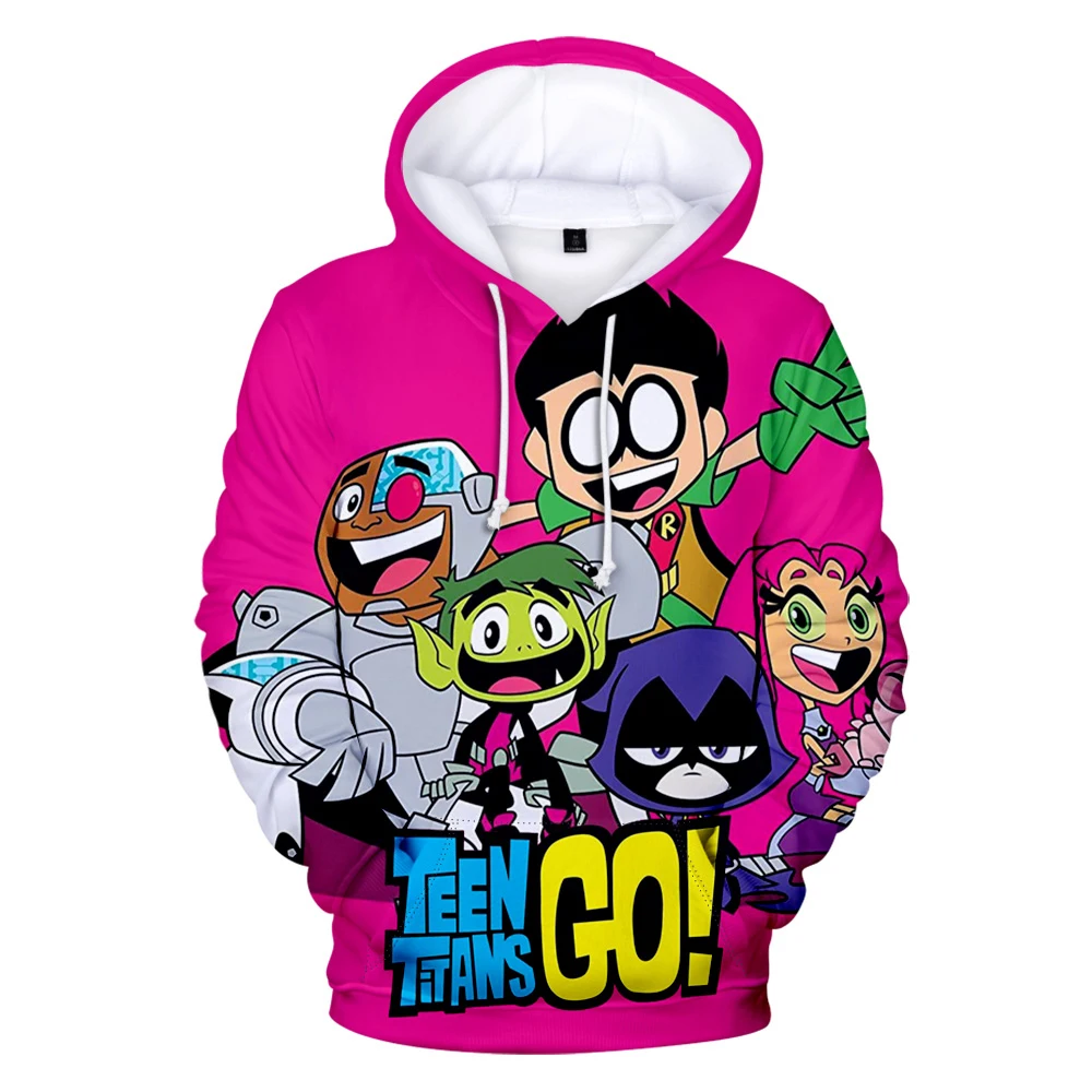 

Anime Teen Titans Go 3D Hoodie Sweatshirt Printed Spring Autumn Sportswear Hooded Hip Hop Men/Women kids Pullovers Kawaii Tops