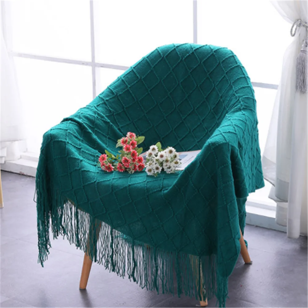 

Nordic Multifunctional Knitted Throw Thread Blanket on the Bed Sofa Plaid Travel TV Nap Blankets Soft Towel Bed Plaid Tapestry