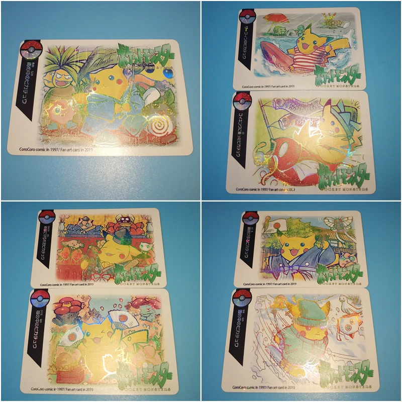 7 шт./компл. Pokemon блики флэш карты Пикачу Путешествия Серии Reizen Collectie Kaart детские