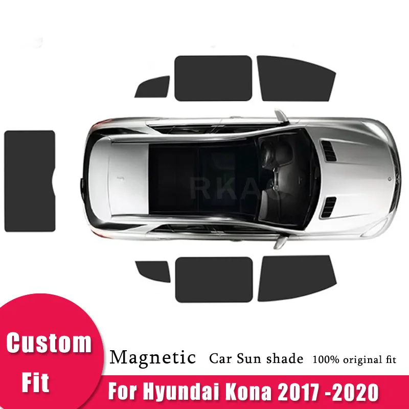 Для Hyundai Kona 2018 2017 2019 2020 аксессуары магнитный автомобильный солнцезащитный