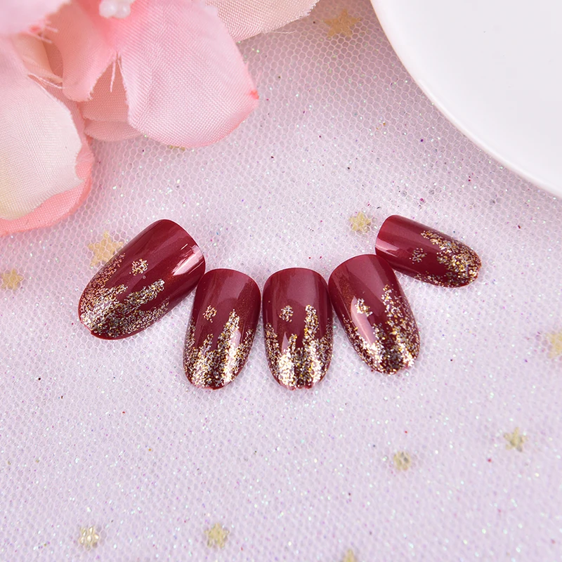 

24pcs/set False Nails Full Cover Fake Nails ABS Artificial Tips Nail Art Decorations Women Makeup Nail AB Plate Colorful