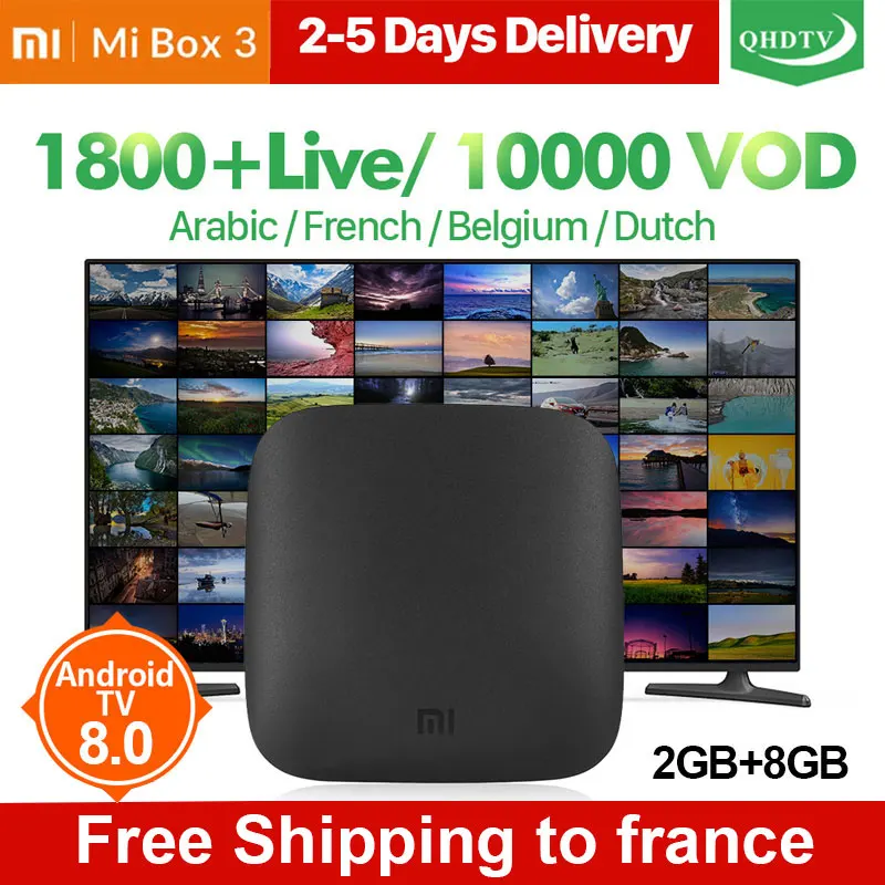 IP tv Франция арабский QHD tv Xiaomi Mi Box 3 2G 8G Android tv Box Google Cast Netflix Бельгия Марокко французский IP tv Нидерланды IP tv