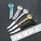 Мини-ключ складной нож Карманный Брелок-открывалка брелок для выживания для самообороны на природе лезвие