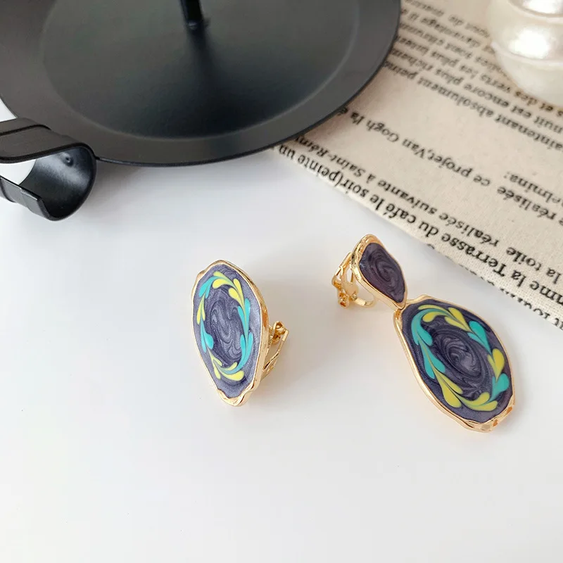 Корейские милые металлические серьги-подвески с рисунком для женщин и девочек