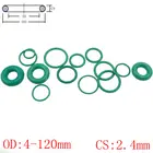Зеленое уплотнительное кольцо FKM из фторкаучука, уплотнительное кольцо для масла CS 2,4 мм OD 4-120 мм