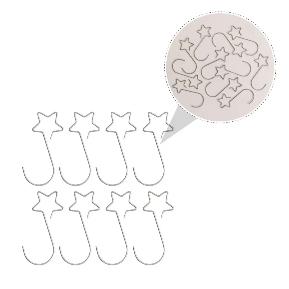

60Pcs Christmas Star Shape Hooks Creative Metal Hnaging Hook Christmas Decor