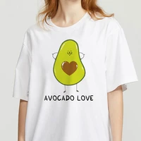 the great wave of aesthetic cute t shirts and avocado theme printed summer tops female t shirt woman 90s fashion graphic tee