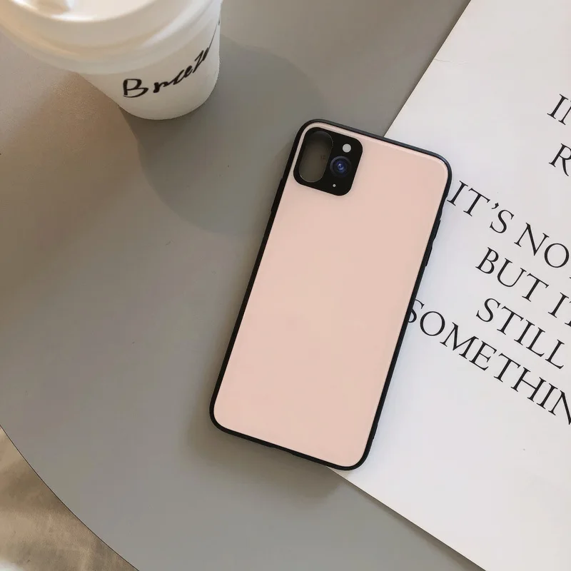 GlamPhoneCase простой однотонный чехол для телефона iPhone11Pro/Max X XS Max XR Жесткий Чехол iPhone11 7