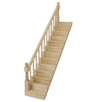 112 dolls house wooden staircase with left handrail pre assembled 45 degree slope