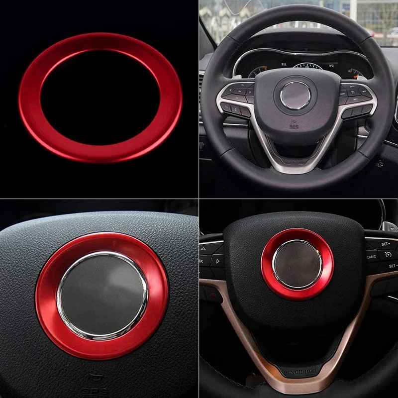 

Car Steering Wheel Decoration Ring Emblem Sticker Logo Cover Trim for Jeep Grand Cherokee Compass Cherokee