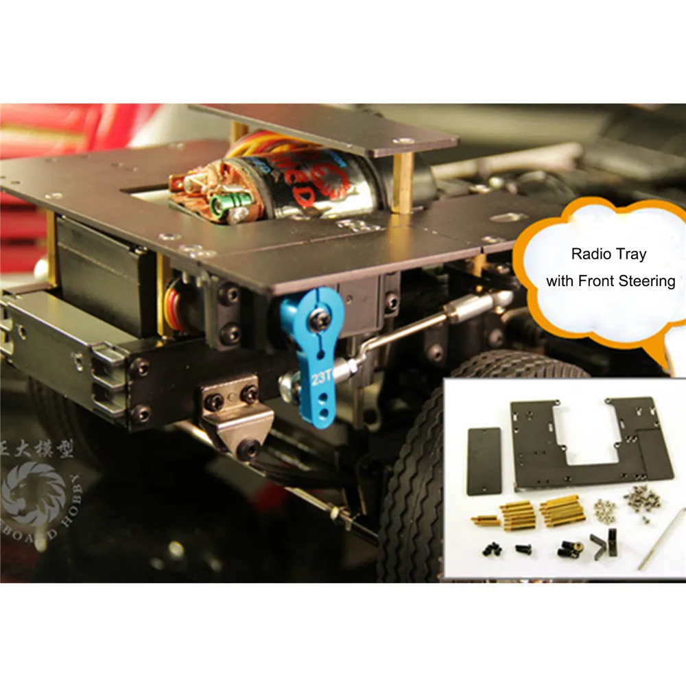 Металлическая напольная панель для рулевого сервопривода 1/14 Tamiya Scania Man Benz RC