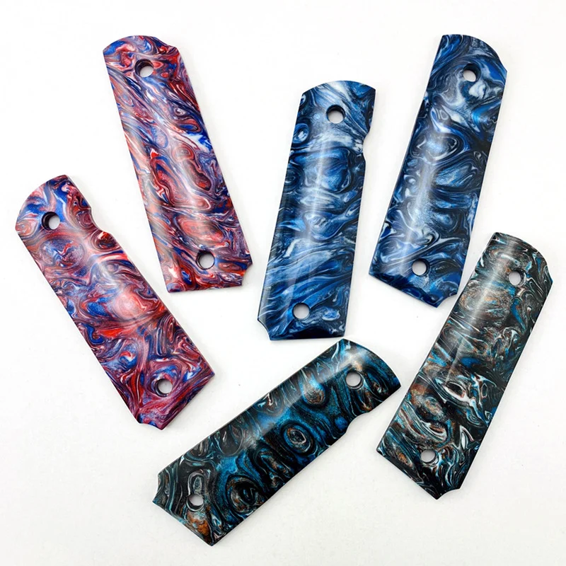 1 пара разноцветных полимерных накладок на ручки 1911 грипсов, полноразмерные CNC аксессуары для изготовления на заказ «сделай сам», весы, материалы, Нескользящие