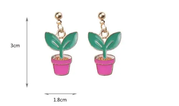 Корейские Металлические серьги простые забавные сделай сам с растениями и