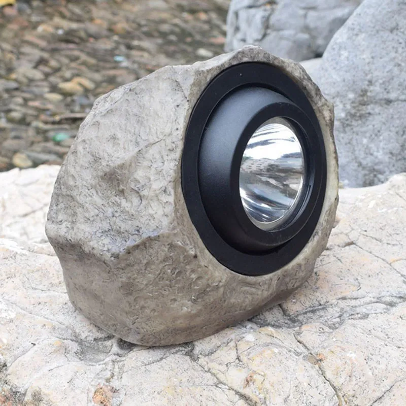 

2PCS Adjustable White Warm Light Solar Simulated Stone Lamp Outdoor Garden Lawn Decorative Spotlight