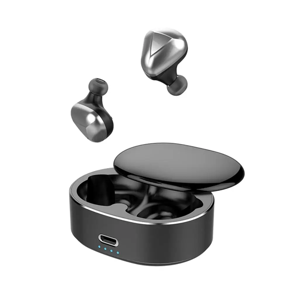 black T50 наушники-вкладыши Tws True Беспроводной наушники хэндс-фри v5.0 Bluetooth наушники стерео наушники 6D Шум снижение гарнитуры с зарядным устройством - Цвет: black