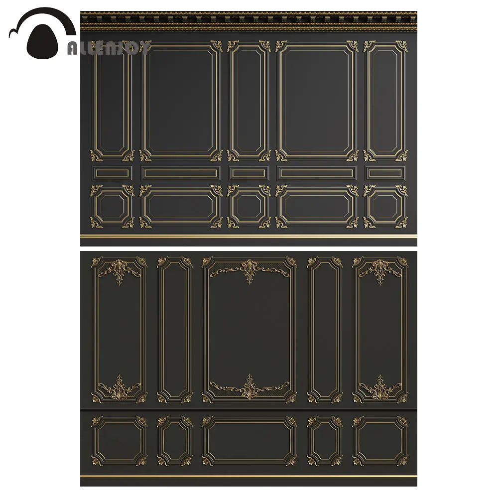 Allenjoy фон для фотосъемки Черный винтажный узор деревянная доска Валентина