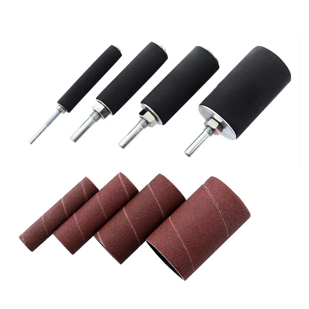 

#80 #120 Sanding Drum Set 20pcs/25pcs Sanding Mandrels 5 Sizes Sandpaper Belt for Engraving Polishing Rotary Tool with Case