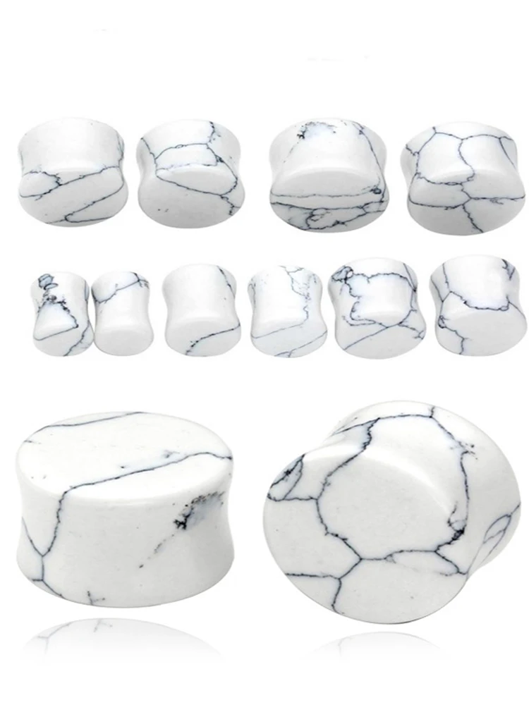 2 шт./пара заглушек для ушей, серьги-заглушки из камня, женские и мужские, прокладка из плоти, пирсинг-туннель, удлинитель, украшение для тела.