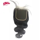 6x6 швейцарскоепрозрачное кружевное закрытие предварительно сорванное с волосами младенца 10-20 дюймов Remy бразильские волнистые человеческие волосы