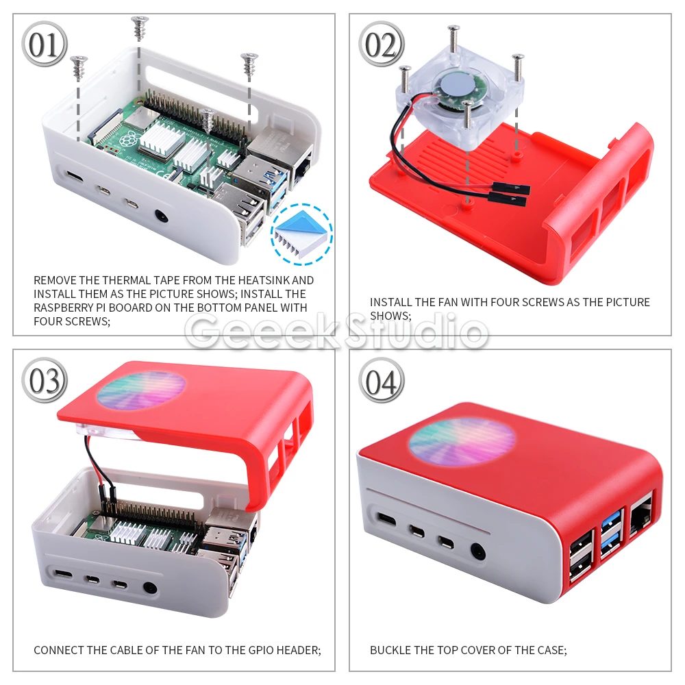 Чехол с пряжкой из АБС пластика Крышка корпуса для Raspberry Pi 4 Model B бликовым