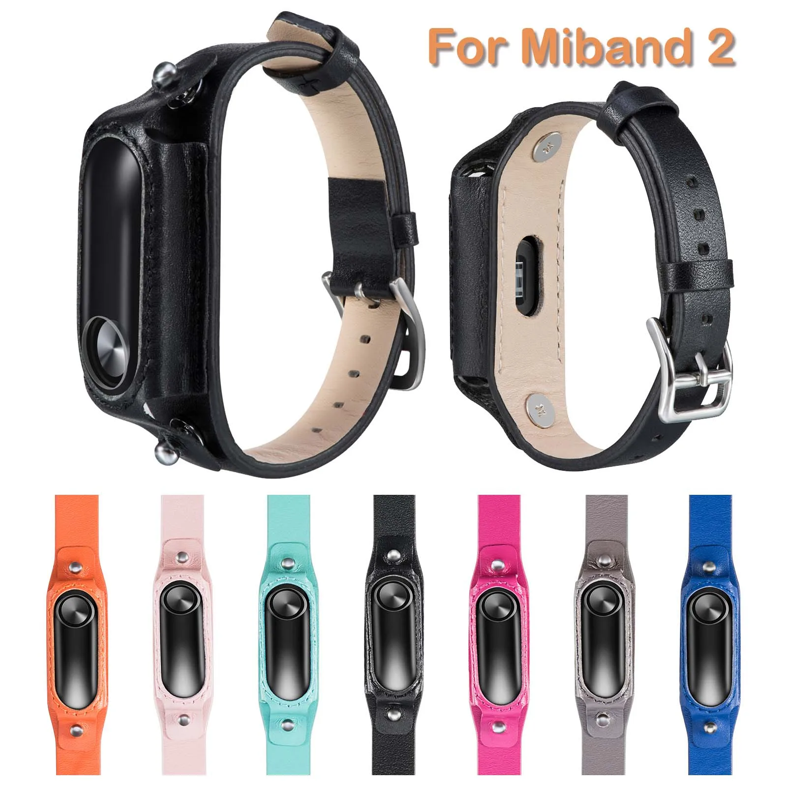 

Ремешок из натуральной кожи для Miband 2, цветной браслет для Mi Band 2, аксессуары, ремешок для смарт-браслета Xiaomi Mi Band 2